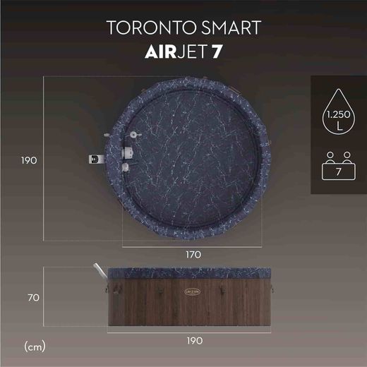 Jacuzzi gonfiabile Bestway Lay-Z-Spa Toronto ThermaCore Smart AirJet 180 getti Ø190x70 cm