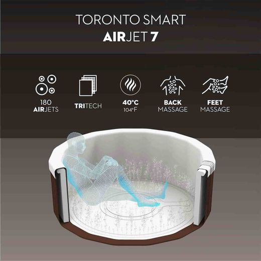 Jacuzzi gonfiabile Bestway Lay-Z-Spa Toronto ThermaCore Smart AirJet 180 getti Ø190x70 cm