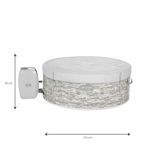 Spa Inflável Bestway Lay-Z-Spa Vancouver Ø155x60 cm Resina-Plástico Cinza-Bege
