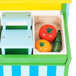 Supermercado de Juguete Montessori Robincool con Caja Registradora y Accesorios de Madera Ecológica