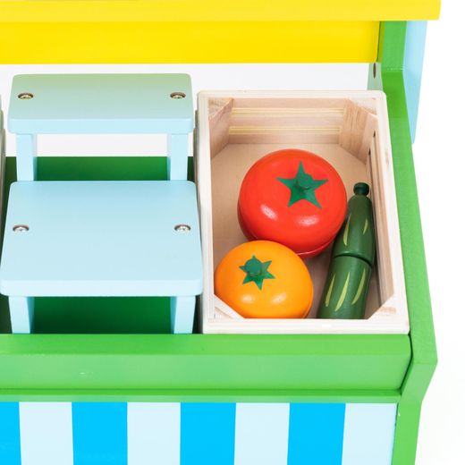 Supermercado de Juguete Montessori Robincool con Caja Registradora y Accesorios de Madera Ecológica