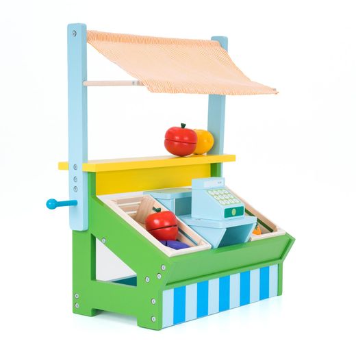 Supermercado de Juguete Montessori Robincool con Caja Registradora y Accesorios de Madera Ecológica