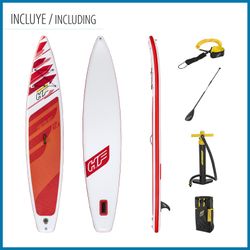 Planche de Paddle Surf Gonflable Bestway Hydro Force Fastblast Tech 381x76x15 cm avec Pagaie, Pompe et