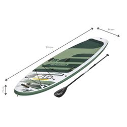 Planche de Paddle Surf Gonflable Bestway Hydro-Force Kahawai 310x86x15 cm avec Pagaie, Pompe et Sac de Transport