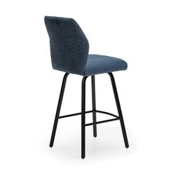 Taburetto, 43 x 52,5 x 97 cm, in tessuto e metallo, blu e nero | Collezione Bei