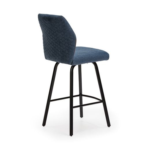 Taburetto, 43 x 52,5 x 97 cm, in tessuto e metallo, blu e nero | Collezione Bei
