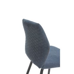 Taburetto, 43 x 52,5 x 97 cm, in tessuto e metallo, blu e nero | Collezione Bei