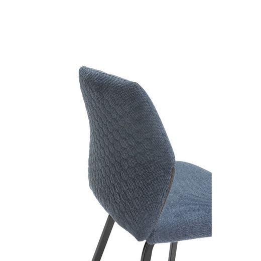 Taburetto, 43 x 52,5 x 97 cm, in tessuto e metallo, blu e nero | Collezione Bei