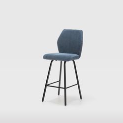 Taburetto, 43 x 52,5 x 97 cm, in tessuto e metallo, blu e nero | Collezione Bei