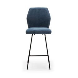 Taburetto, 43 x 52,5 x 97 cm, in tessuto e metallo, blu e nero | Collezione Bei