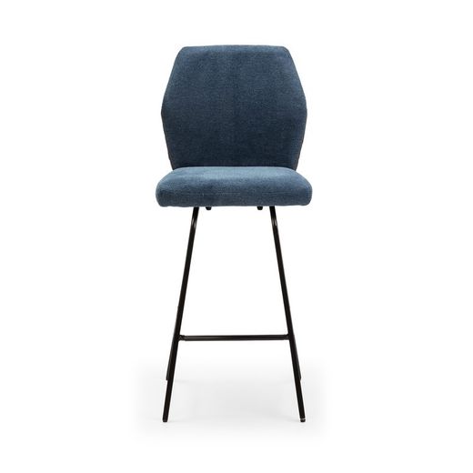 Taburetto, 43 x 52,5 x 97 cm, in tessuto e metallo, blu e nero | Collezione Bei