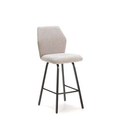 Taburete, 43 x 52,5 x 97 cm, de tejido y metal en gris claro y negro  | Colección Bei