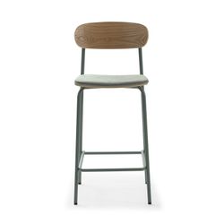 Sgabello alto, 42 x 48 x 94,5 cm, in tessuto azzurro | Collezione Adriana
