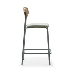 Sgabello alto, 42 x 48 x 94,5 cm, in tessuto azzurro | Collezione Adriana