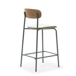 Sgabello alto, 42 x 48 x 94,5 cm, in tessuto azzurro | Collezione Adriana