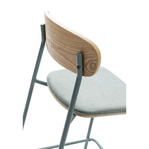 Sgabello alto, 42 x 48 x 94,5 cm, in tessuto azzurro | Collezione Adriana