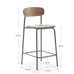 Sgabello alto, 42 x 48 x 94,5 cm, in tessuto azzurro | Collezione Adriana
