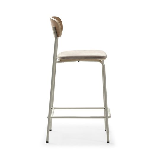 Taburetto alto, 42 x 48 x 94,5 cm, in tessuto beige | Collezione Adriana