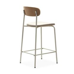 Taburetto alto, 42 x 48 x 94,5 cm, in tessuto beige | Collezione Adriana