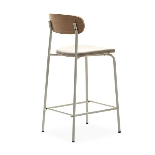 Taburetto alto, 42 x 48 x 94,5 cm, in tessuto beige | Collezione Adriana