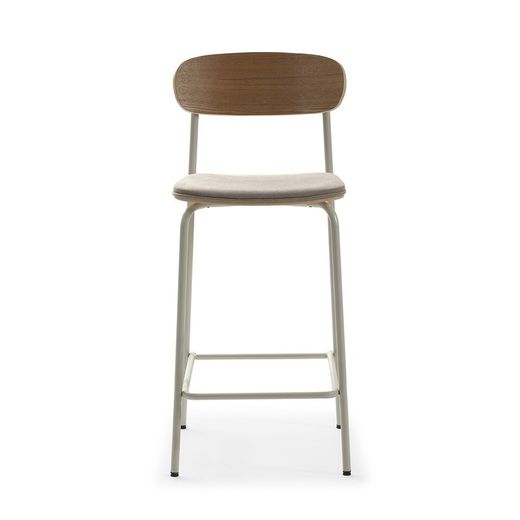 Taburetto alto, 42 x 48 x 94,5 cm, in tessuto beige | Collezione Adriana