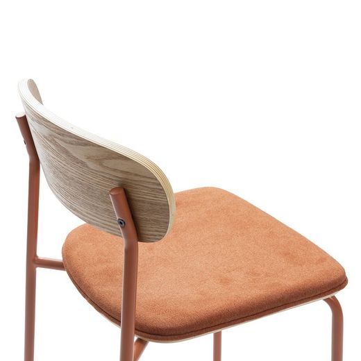 Hochstuhl, 42 x 48 x 94,5 cm, aus Stoff in Terrakottafarbe | Kollektion Adriana