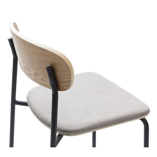 Sgabello alto, 42 x 48 x 94,5 cm, in tessuto colore topo | Collezione Adriana
