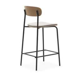 Sgabello alto, 42 x 48 x 94,5 cm, in tessuto colore topo | Collezione Adriana