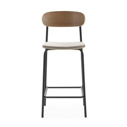 Sgabello alto, 42 x 48 x 94,5 cm, in tessuto colore topo | Collezione Adriana