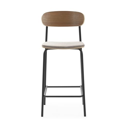 Sgabello alto, 42 x 48 x 94,5 cm, in tessuto colore topo | Collezione Adriana