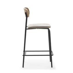 Sgabello alto, 42 x 48 x 94,5 cm, in tessuto colore topo | Collezione Adriana