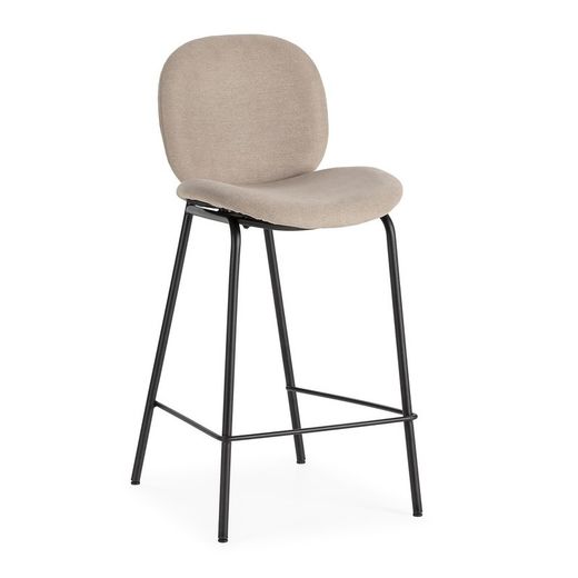 Sgabello alto, 43 x 54 x 94 cm, in tessuto beige | Collezione Cori