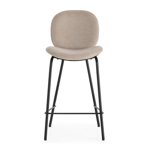 Sgabello alto, 43 x 54 x 94 cm, in tessuto beige | Collezione Cori