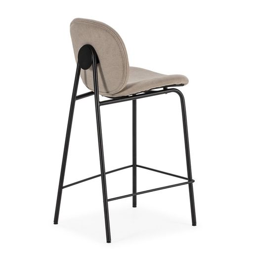 Sgabello alto, 43 x 54 x 94 cm, in tessuto beige | Collezione Cori