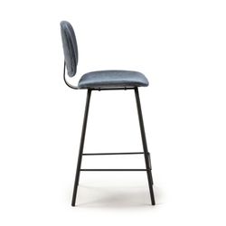 Taburete alto, 44 x 50 x 98 cm, de pana en azul  | Colección Arus