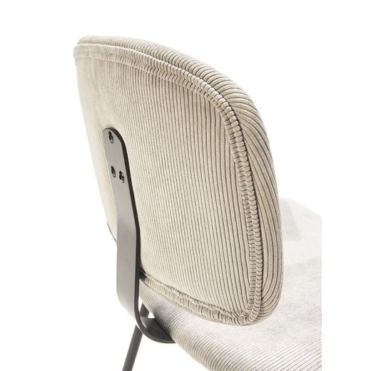 Taburete alto, 44 x 50 x 98 cm, de pana en gris | Colección Arus