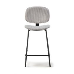 Taburete alto, 44 x 50 x 98 cm, de pana en gris | Colección Arus