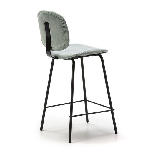 Taburete alto, 44 x 50 x 98 cm, de pana en verde  | Colección Arus