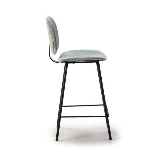 Taburete alto, 44 x 50 x 98 cm, de pana en verde  | Colección Arus