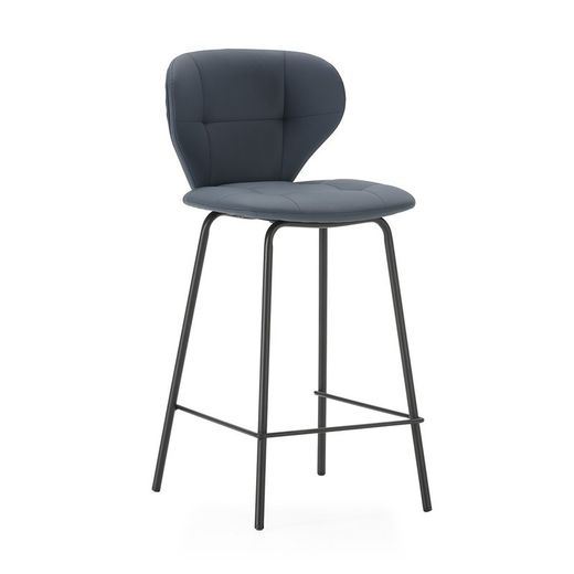 Sgabello alto, 45 x 52 x 94 cm, in pelle sintetica grigio scuro | Collezione Maura