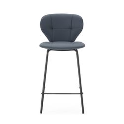 Sgabello alto, 45 x 52 x 94 cm, in pelle sintetica grigio scuro | Collezione Maura