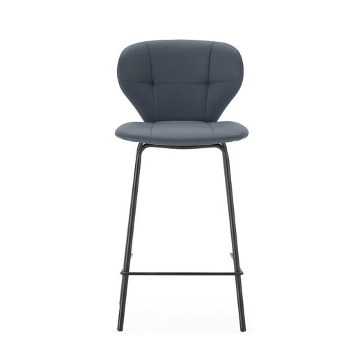 Sgabello alto, 45 x 52 x 94 cm, in pelle sintetica grigio scuro | Collezione Maura
