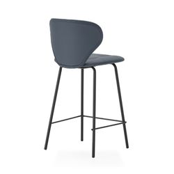 Sgabello alto, 45 x 52 x 94 cm, in pelle sintetica grigio scuro | Collezione Maura