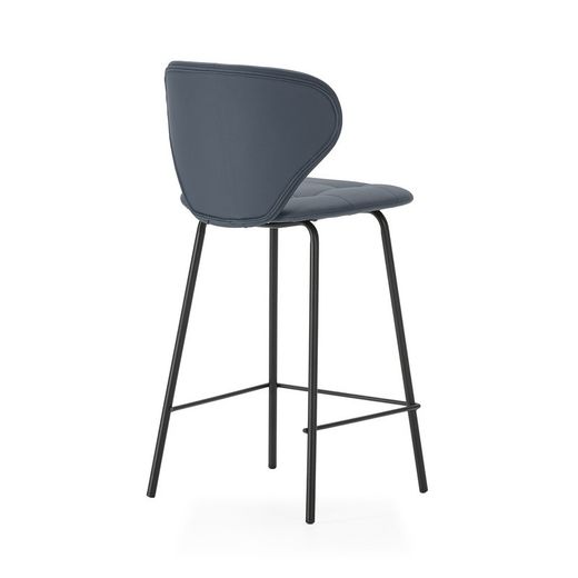 Sgabello alto, 45 x 52 x 94 cm, in pelle sintetica grigio scuro | Collezione Maura