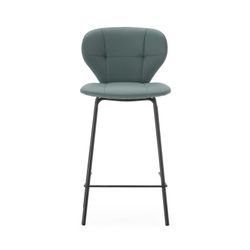 Sgabello alto, 45 x 52 x 94 cm, in pelle sintetica verde | Collezione Maura