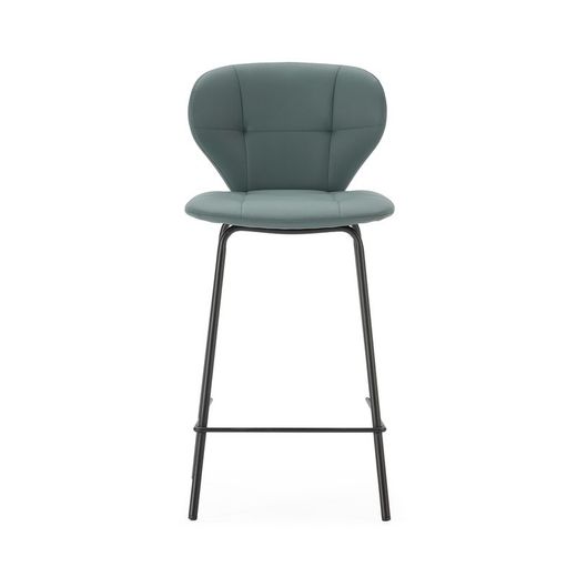 Sgabello alto, 45 x 52 x 94 cm, in pelle sintetica verde | Collezione Maura