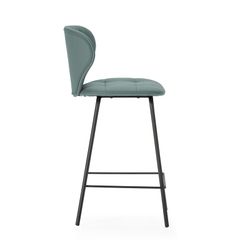 Sgabello alto, 45 x 52 x 94 cm, in pelle sintetica verde | Collezione Maura