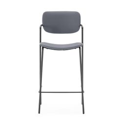 Sgabello alto, 46,5 x 51 x 97 cm, in pelle sintetica grigio marengo | Collezione Maika