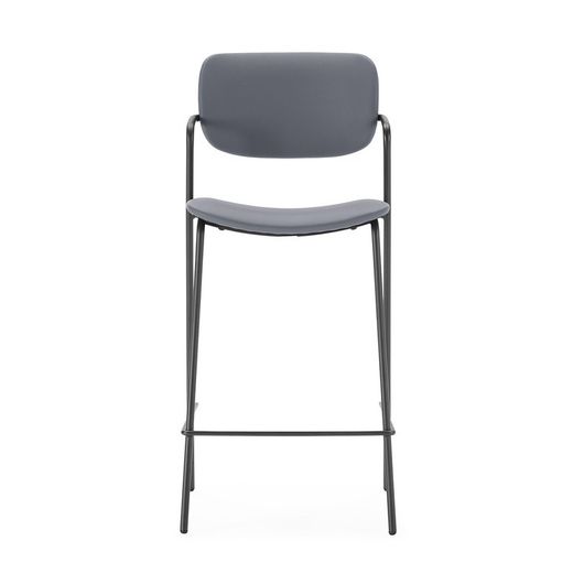 Sgabello alto, 46,5 x 51 x 97 cm, in pelle sintetica grigio marengo | Collezione Maika