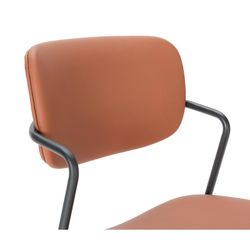 Sgabello alto, 46,5 x 51 x 97 cm, in pelle sintetica colore terracotta | Collezione Maika
